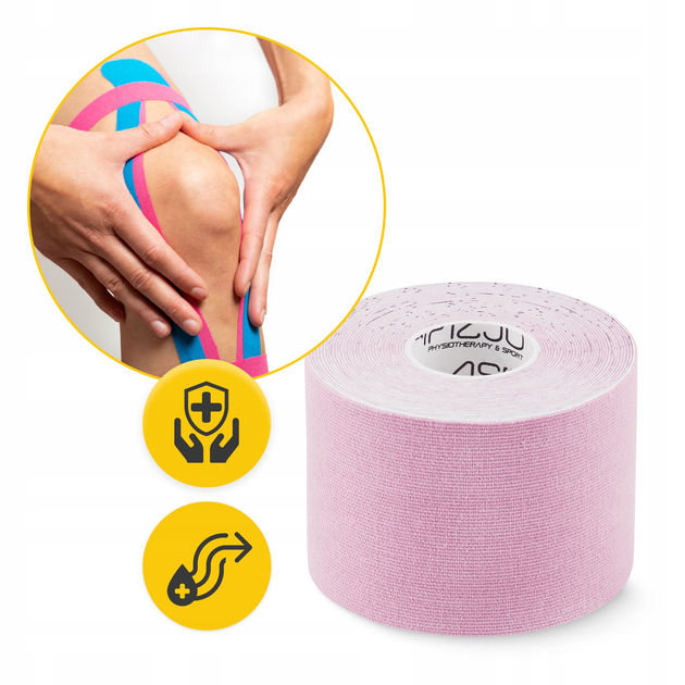 Стрічка кінезіологічна (кінезіо тейп) 4FIZJO 5 см x 5 м Light Pink (P-5907739316028) - зображення 2