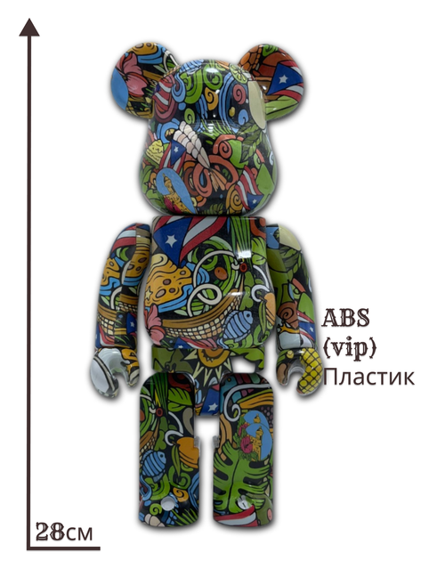 Статуэтка Bearbrick x Puerto Rico 400% 28 см Medicom Toy Острів - зображення 9