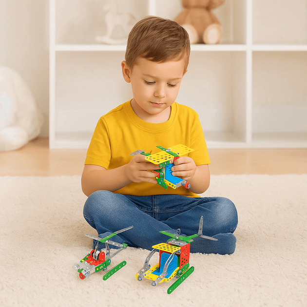 Металлический конструктор Technok Toys «Воздушный транспорт» — 191 деталь, арт. 1042 - Фото 8 Металлический конструктор Technok Toys «Воздушный транспорт» — 191 деталь, арт. 1042 - изображение 8