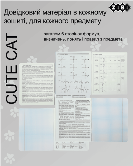 Набор предметных тетрадей ZiBi Cute Cat 36 листов в клетку 8 предметов 10 шт (ZB.1731-99) - Фото 3 Набор предметных тетрадей ZiBi Cute Cat 36 листов в клетку 8 предметов 10 шт (ZB.1731-99) - изображение 3