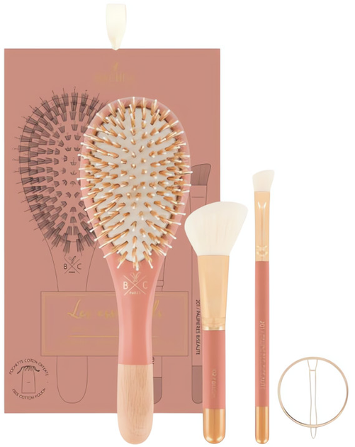Набір Bachca Paris Les Essentials Terracotta Щітка для волосся + Шпилька для волосся + Пензлики для макіяжу 2 шт (3760255900483) - зображення 1