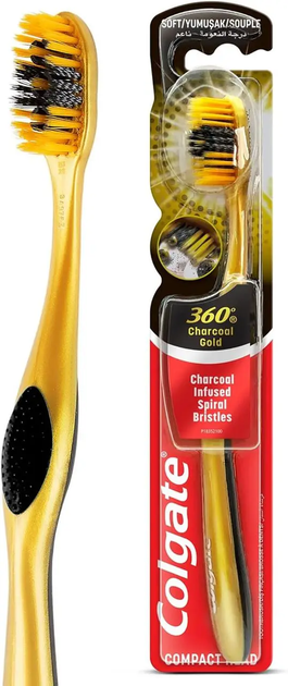 Щетка зубная Colgate 360 Древесный уголь Gold магкая щетина - изображение 6