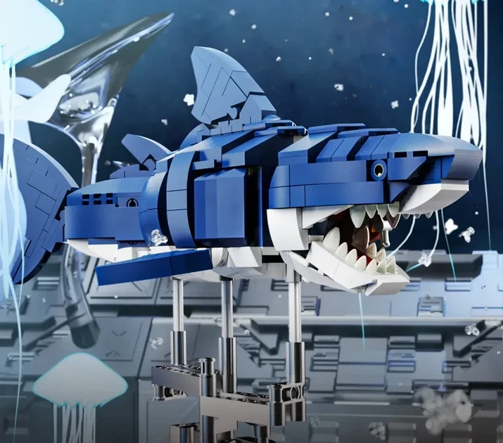 Конструктор акула Shark Technic Monster на 687 деталей синяя (395) - изображение 3
