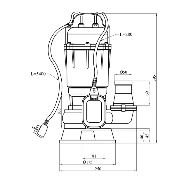Насос фекальний Grandwater WQD12-10-1,5 кВт - зображення 2