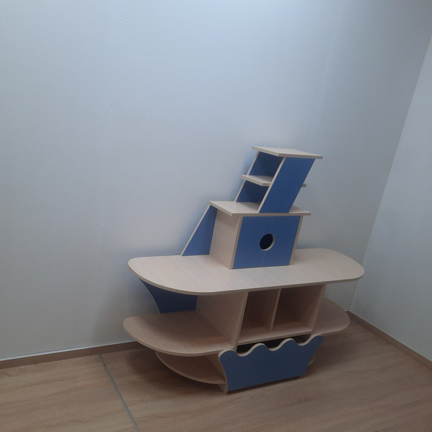 Детская игровая стенка для игрушек Кораблик DS-329 1487x432x1196 мм (ДСDS329К) - Фото 2 Детская игровая стенка для игрушек Кораблик DS-329 1487x432x1196 мм (ДСDS329К) - изображение 2