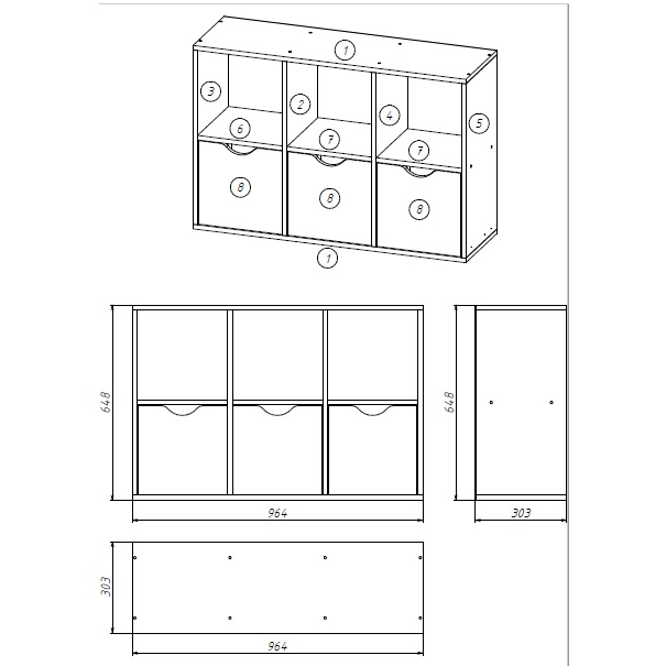 Стеллаж для игрушек и книг Gap Мини СДSA6М 6 ячеек 65×97×30 см (СДSA6М) - Фото 2 Стеллаж для игрушек и книг Gap Мини СДSA6М 6 ячеек 65×97×30 см (СДSA6М) - изображение 2