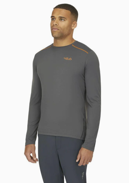 Футболка с длинным рукавом мужская Rab Force LS Tee, Graphene, L (RB QBL-07-GRH-LRG) - изображение 4