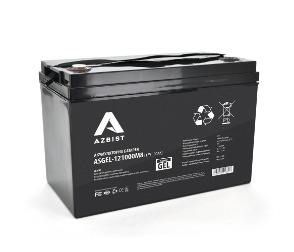 Акумулятор AZBIST Super GEL ASGEL-121000M8, Black Case, 12V 100.0Ah ( 329 x 172 x 215 ) Q1 - 36 - Фото 1 Акумулятор AZBIST Super GEL ASGEL-121000M8, Black Case, 12V 100.0Ah ( 329 x 172 x 215 ) Q1 - 36 - изображение 1