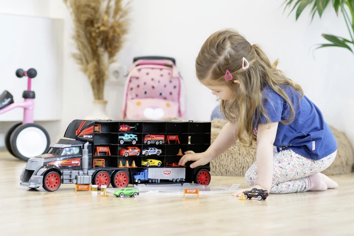 Игровой набор Dickie Toys Трейлер перевозчик авто грузовик с