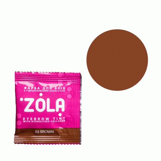 Краска для бровей с коллагеном в саше (коричневая) + окислитель Brown 03 Zola 5 мл - изображение 2