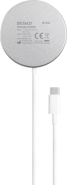 Bezprzewodowa ładowarka Deltaco Qi Wireless Charger 15W (7333048051486) - obraz 2