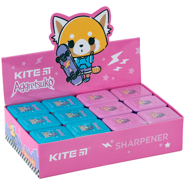 Набір точилок 24 шт. Точилка з контейнером прямокутна Kite Aggretsuko AR24-116 4063276228413 - Фото 2 Набір точилок 24 шт. Точилка з контейнером прямокутна Kite Aggretsuko AR24-116 4063276228413 - изображение 2