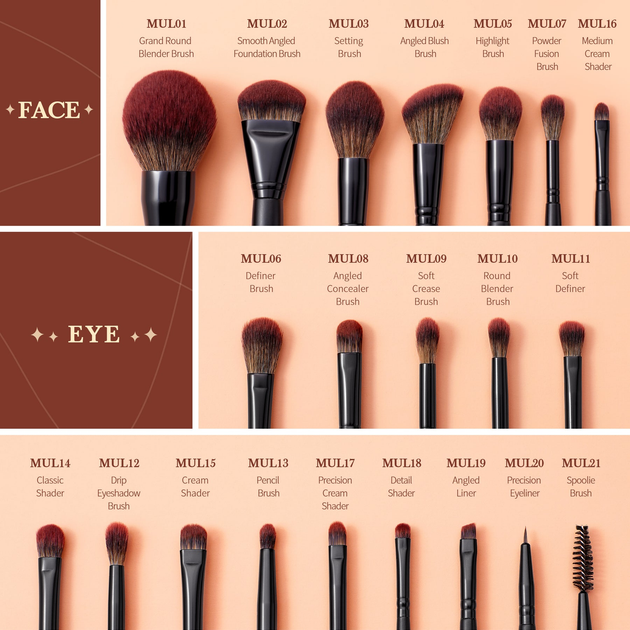 Zestaw pędzli do makijażu Jessup Makeup Lover T271 21 szt (ZES6971093062715) - obraz 3