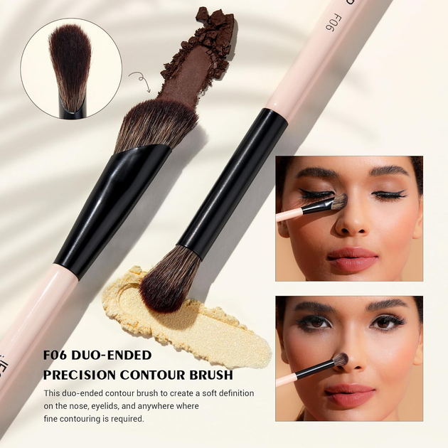Zestaw pędzli do makijażu Jessup Makeup Lover T508 Dwustronne 3 szt Jasno brzoskwiniowy (ZES6976074375082) - obraz 5