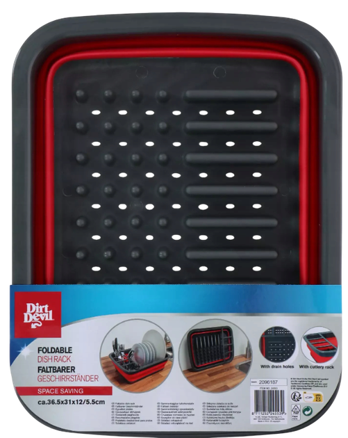 Suszarka do naczyń Dirt Devil składana Czerwona (8711252245539) - obraz 2