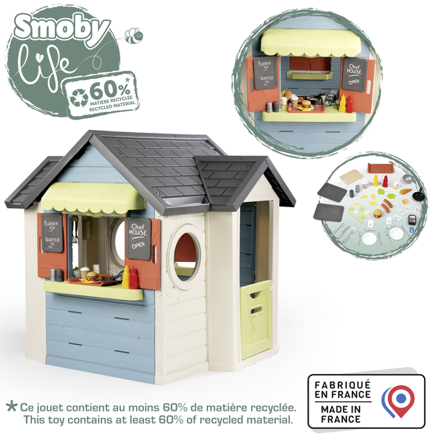 Детский игровой домик Smoby Life Шеф Хауз с кухней кассой набором посуды и аксессуаров (7600810407) - изображение 2