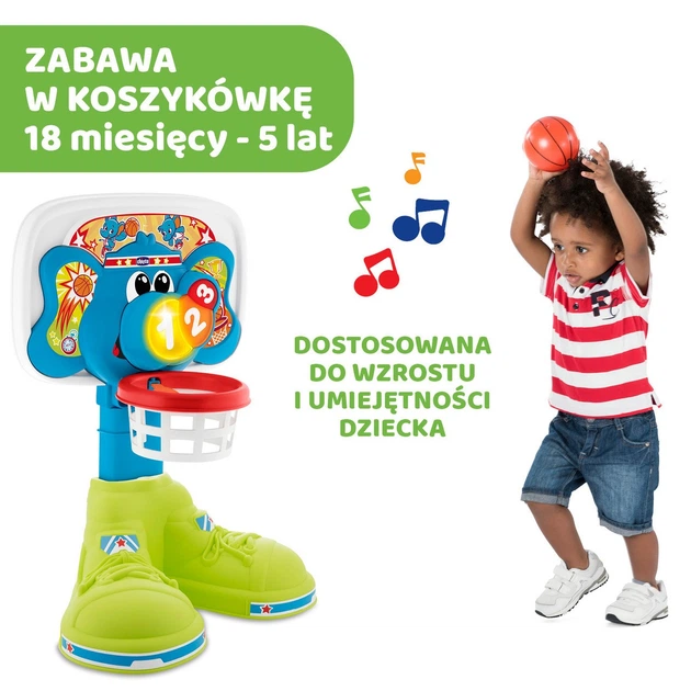 Koszykówka dla dzieci Chicco Fit & Fun z efektami świetlnymi i dźwiękowymi 58 cm (8058664087303) - obraz 13
