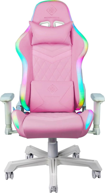 Fotel gamingowy Deltaco GAM-080 RGB LED Pink (7333048062932) - obraz 1