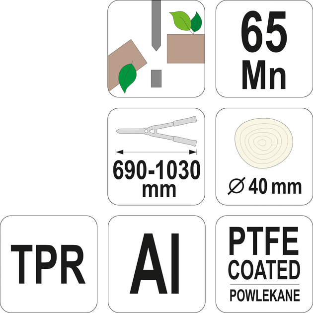Секатор телескопічний FLO 40 мм 690-1030 мм 99113 (5906083032806) - зображення 4