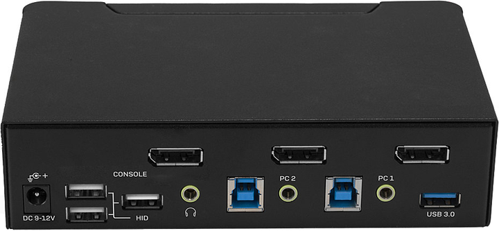 Przełącznik KVM Lindy 2 Port DisplayPort 1.4, USB 3.0 & Audio Black (4002888393126) - obraz 4