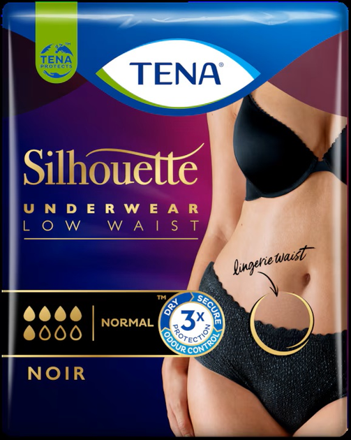 Труси-підгузки для дорослих Tena Silhouette Normal Black L 10 шт (7322541056784) - зображення 1