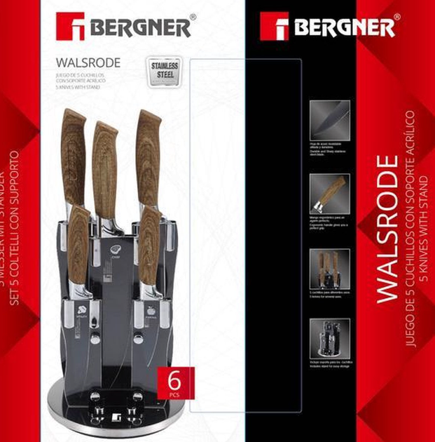 Набір ножів Bergner Walsrode з підставкою 6 елементів (6924299360550) - зображення 8