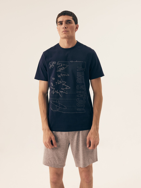 Piżama męska z szortami i krótkim rękawem letnia bawełniana Henderson Surf 42598-59X L Niebieska (5903972399903) - obraz 1