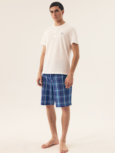 Піжама (футболка + шорти) чоловіча бавовняна Henderson Dock 42616-00X M Біла (5903972398616) - зображення 3