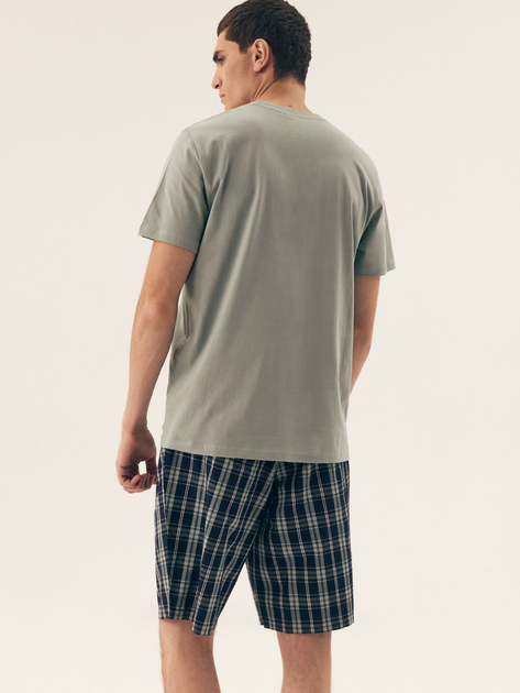 Piżama męska z szortami i krótkim rękawem letnia bawełniana Henderson Dexter 42617-07X 3XL Zielona (5903972398746) - obraz 2
