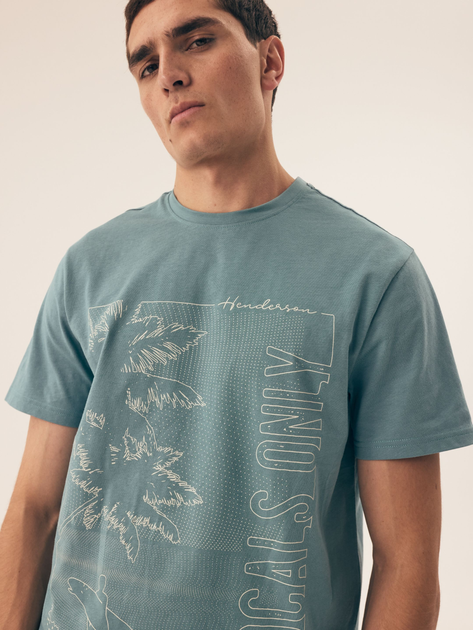 Піжама (футболка + шорти) чоловіча бавовняна Henderson Surf 42598-77X L Зелена (5903972399941) - зображення 5