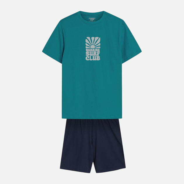 Піжама (футболка + шорти) чоловіча бавовняна Henderson Sun 42600-56X L Синя (5903972509029) - зображення 7
