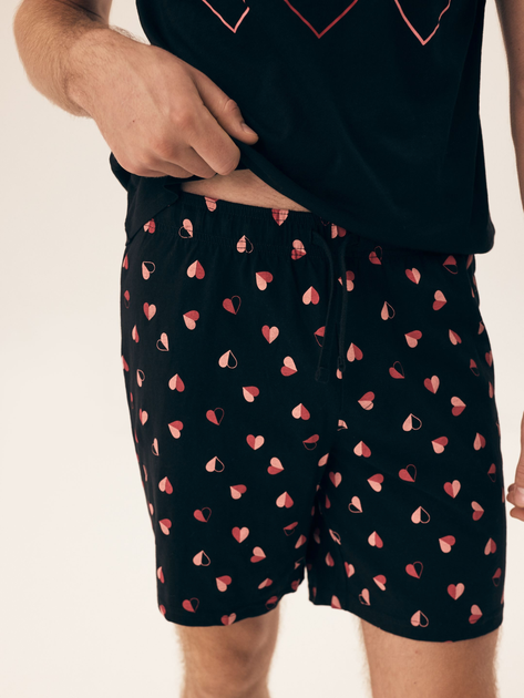 Piżama męska z szortami i krótkim rękawem letnia bawełniana Henderson Sweet 42602-99X L Czarna (5903972509128) - obraz 6