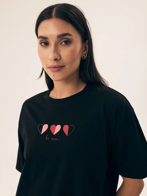 Piżama damska z szortami i krótkim rękawem letnia bawełniana Henderson Necesito 42649-99X 2XL Czarna (5903972377482) - obraz 4