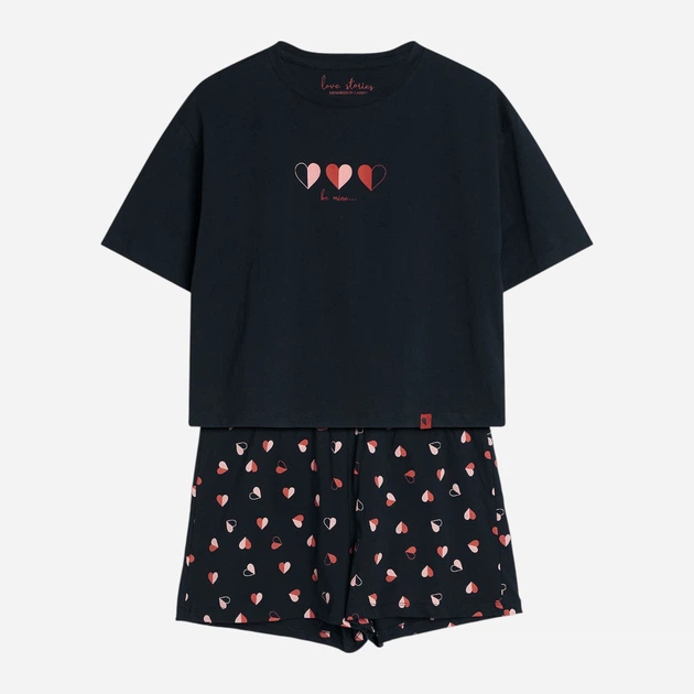 Piżama damska z szortami i krótkim rękawem letnia bawełniana Henderson Necesito 42649-99X 2XL Czarna (5903972377482) - obraz 6