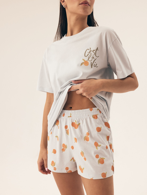 Piżama damska z szortami i krótkim rękawem letnia bawełniana Henderson Naranja 42684-05X L Błękitna (5903972379004) - obraz 5