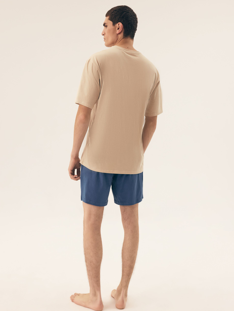 Піжама (футболка + шорти) чоловіча бавовняна Henderson Onshore 42792-02X M Бежева (5903972510636) - зображення 4