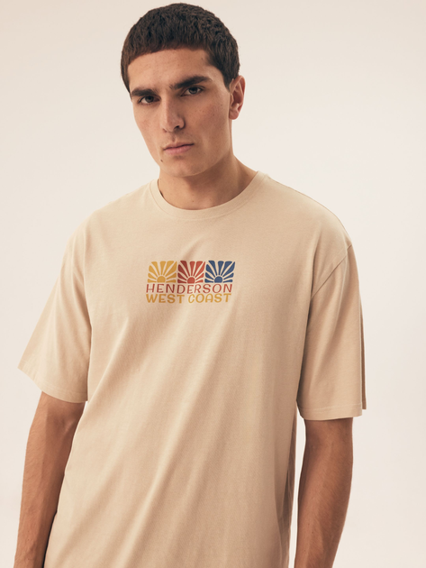 Піжама (футболка + шорти) чоловіча бавовняна Henderson Onshore 42792-02X M Бежева (5903972510636) - зображення 5