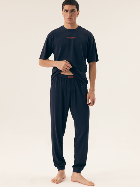 Piżama męska z długimi spodniami i krótkim rękawem bawełniana Henderson Outpost 42793-59X 2XL Granatowa (5903972510704) - obraz 6