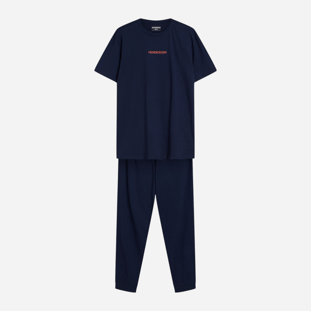 Piżama męska z długimi spodniami i krótkim rękawem bawełniana Henderson Outpost 42793-59X 2XL Granatowa (5903972510704) - obraz 7