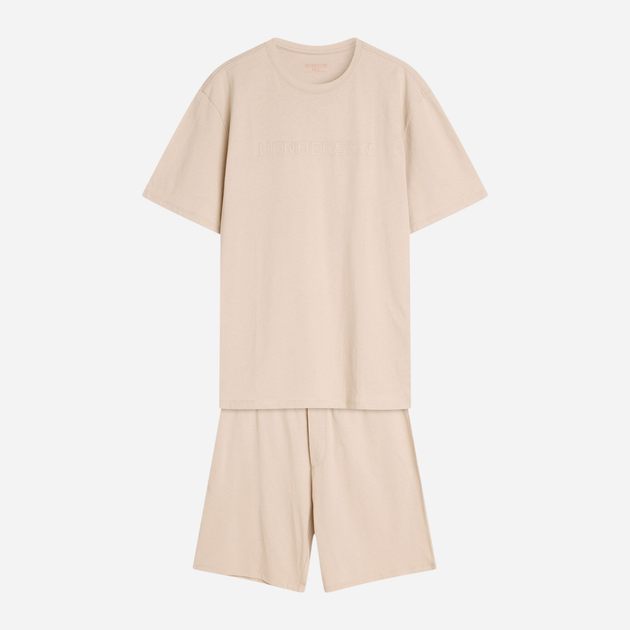 Piżama męska z szortami i krótkim rękawem letnia bawełniana Henderson Olive 42795-02X L Beżowa (5903972510889) - obraz 7