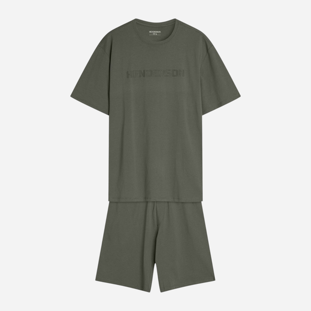Piżama męska z szortami i krótkim rękawem letnia bawełniana Henderson Olive 42795-87X XL Zielona (5903972510933) - obraz 7