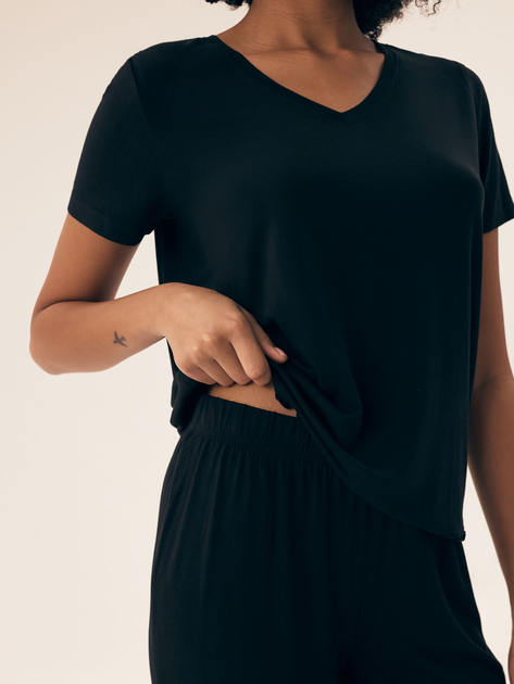 Piżama damska ze spodniami 3/4 i krótkim rękawem letnia bawełniana Henderson Noves 43023-99X XL Czarna (5903972541029) - obraz 6