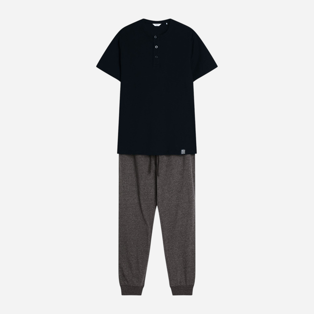 Piżama męska z długimi spodniami i krótkim rękawem bawełniana Henderson Marc 43033-99X XL Czarna (5903972392508) - obraz 5