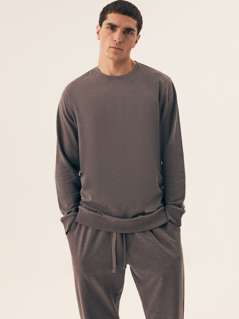 Piżama męska z długimi spodniami i długim rękawem bawełniana Henderson Musk 43043-90X 3XL Szara (5903972392911) - obraz 1