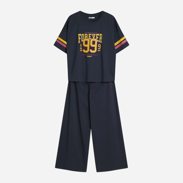 Piżama damska z długimi spodniami i krótkim rękawem bawełniana Bloovii Forever 43061-59X S Granatowa (5903972576816) - obraz 6