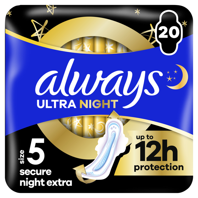 Гігієнічні прокладки Always Ultra Secure Night Extra Розмір 5 20 шт (8006540903766) - зображення 1