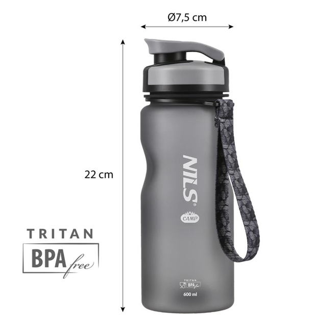 Пляшка трітанова Nils Camp NC1740 600 мл Чорна (5907695547290) - зображення 7