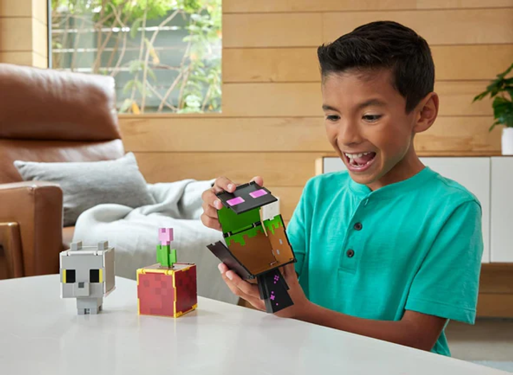 Zestaw Mattel Minecraft Figurki z transformacją Enderman + Blok Trawy (0194735193349) - obraz 5