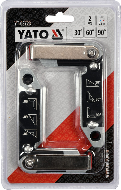 Magnetyczne uchwyty spawalnicze YATO 110 x 65 x 35 x 70 mm zestaw 2 szt (5906083056536) - obraz 1