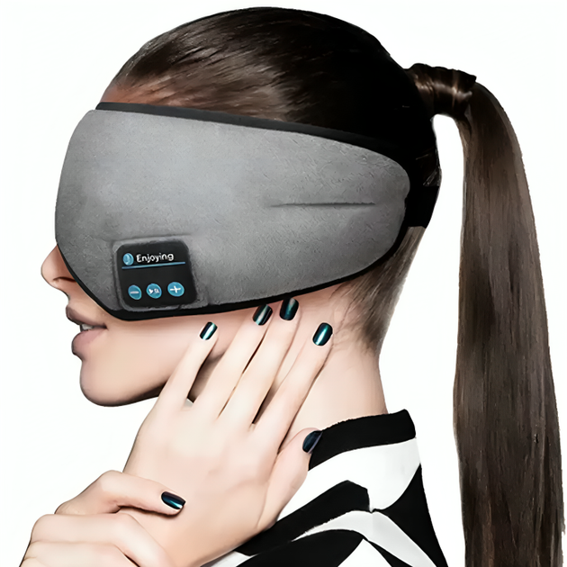 Маска повязка на глаза аккумуляторная для сна с Bluetooth гарнитурой встроенными наушниками работой до 10 часов 200mAh (480219-Prob) Серая - Фото 8 Маска повязка на глаза аккумуляторная для сна с Bluetooth гарнитурой встроенными наушниками работой до 10 часов 200mAh (480219-Prob) Серая - изображение 8